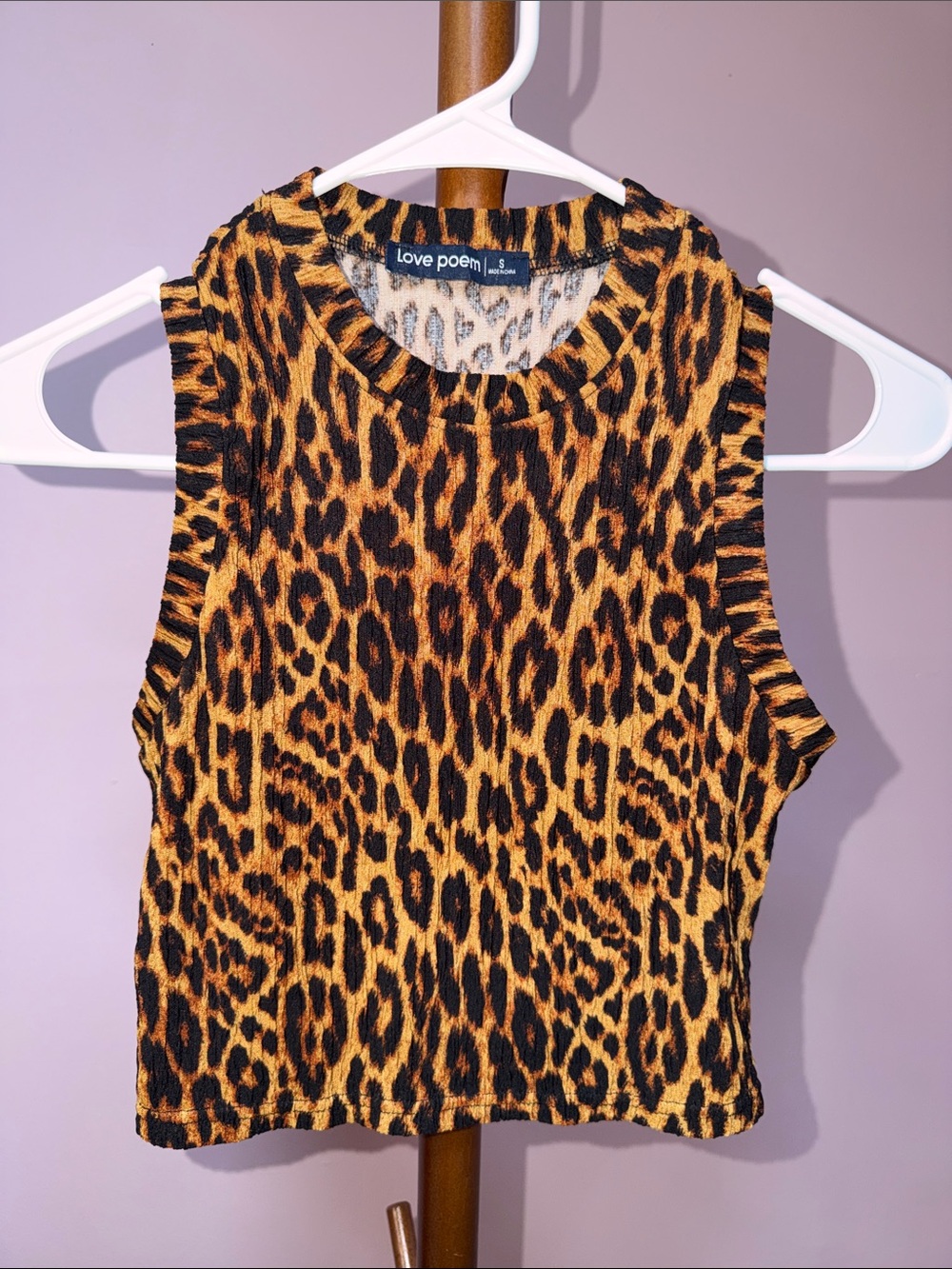 Leopard Print Sleeveless Top - Brown/Black